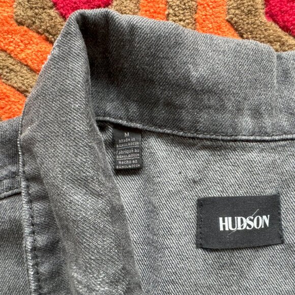 Medium Hudson Black Denim Jacket jean The Shining back patch - Picture 5 of 10